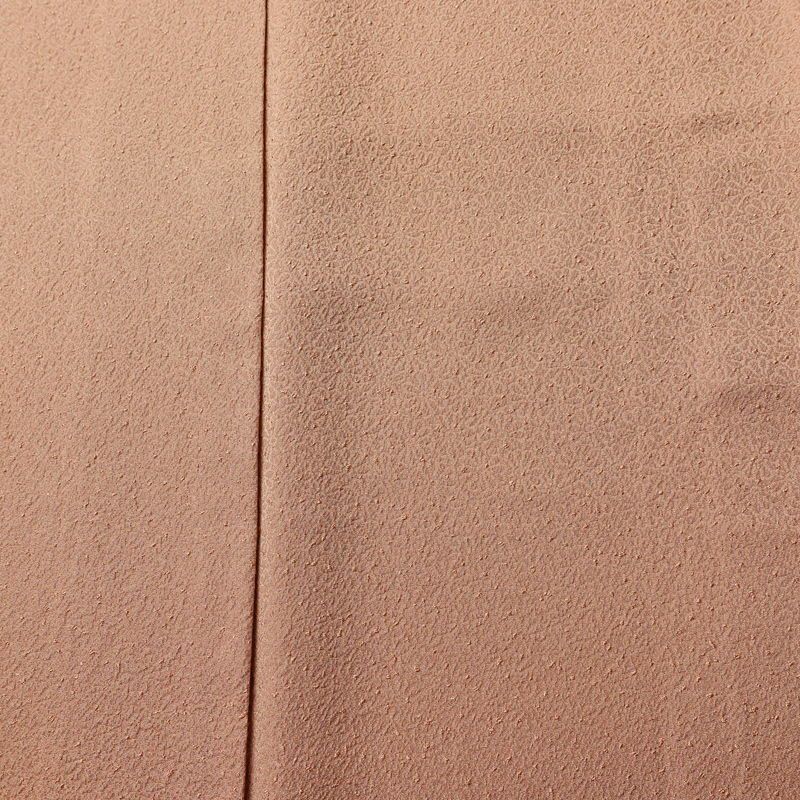 色無地 良品 堅牢染 一つ紋付き 丹後ちりめん 正絹 八丁撚糸 華くらべ 花柄 袷仕立て 身丈161.5cm 裄丈64cm フォーマル 着物 お茶会 茶_画像6