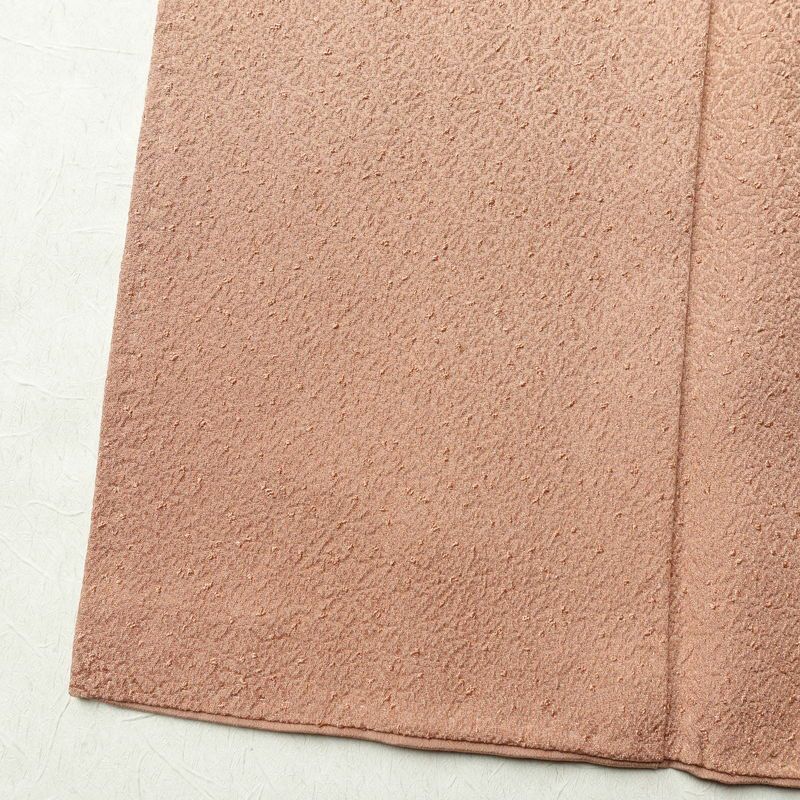 色無地 良品 堅牢染 一つ紋付き 丹後ちりめん 正絹 八丁撚糸 華くらべ 花柄 袷仕立て 身丈161.5cm 裄丈64cm フォーマル 着物 お茶会 茶_画像11