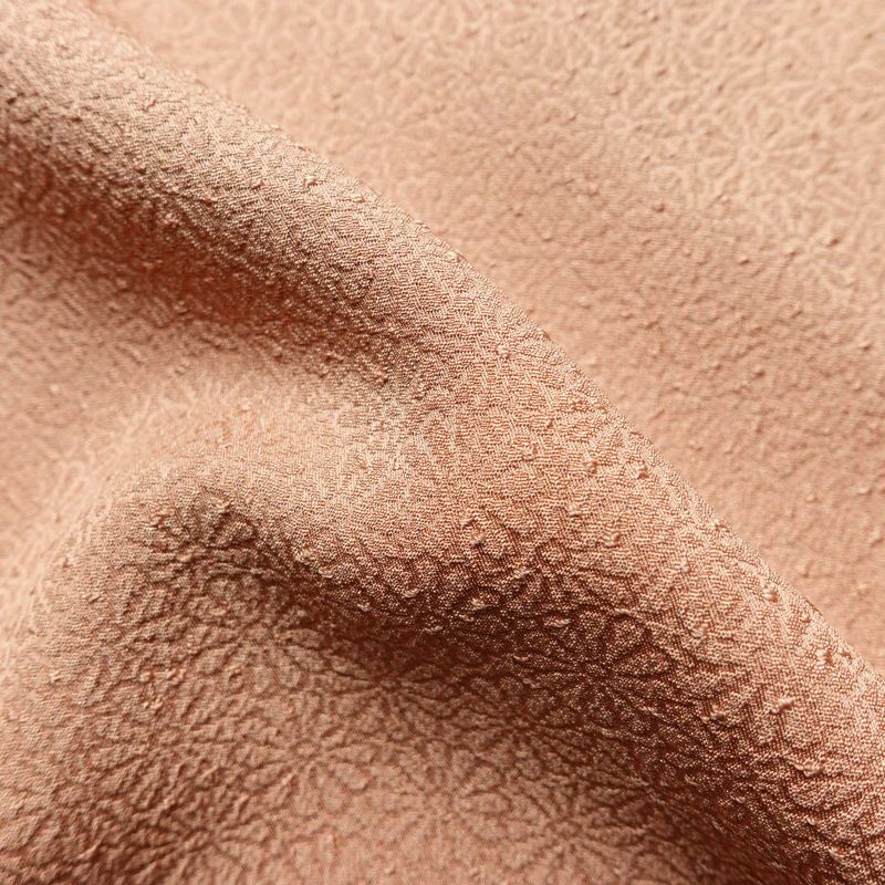 色無地 良品 堅牢染 一つ紋付き 丹後ちりめん 正絹 八丁撚糸 華くらべ 花柄 袷仕立て 身丈161.5cm 裄丈64cm フォーマル 着物 お茶会 茶_画像21