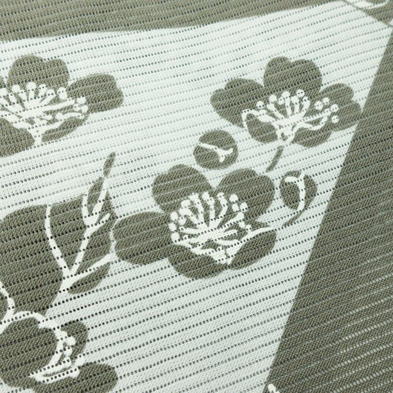 新品 浴衣 綿絽 国内染色 国内加工 女性用 絽 綿 グレー 花 しつけ糸付き 未使用品 ゆかた くすみカラー シック モダン しっとり_画像4