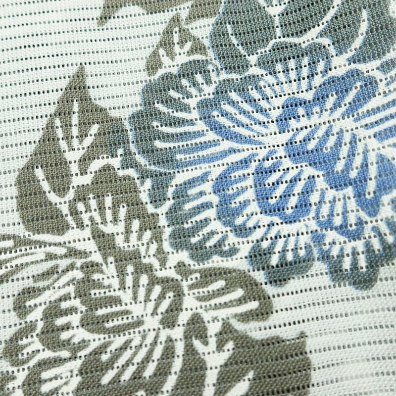 新品 浴衣 綿絽 国内染色 国内加工 女性用 絽 綿 グレー 花 しつけ糸付き 未使用品 ゆかた くすみカラー シック モダン しっとり_画像5
