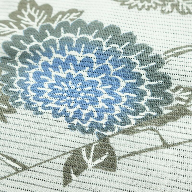 新品 浴衣 綿絽 国内染色 国内加工 女性用 絽 綿 グレー 花 しつけ糸付き 未使用品 ゆかた くすみカラー シック モダン しっとり_画像6