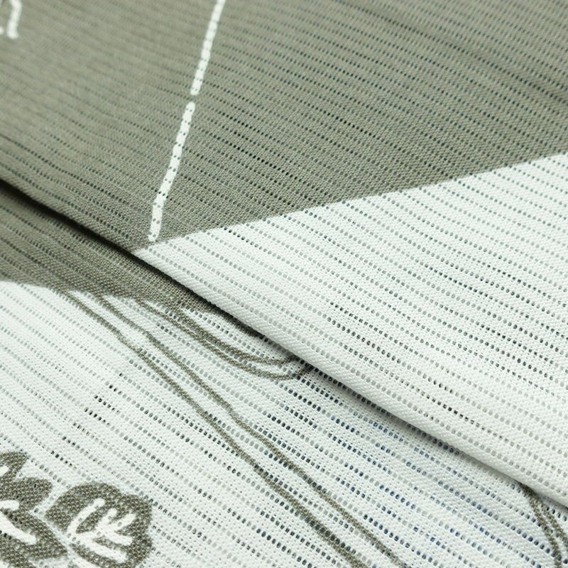 新品 浴衣 綿絽 国内染色 国内加工 女性用 絽 綿 グレー 花 しつけ糸付き 未使用品 ゆかた くすみカラー シック モダン しっとり_画像8