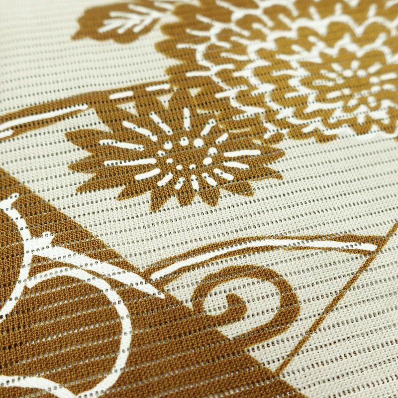 新品 浴衣 綿絽 国内染色 国内加工 女性用 絽 綿 茶 花 しつけ糸付き 未使用品 ゆかた シック モダン しっとり_画像7