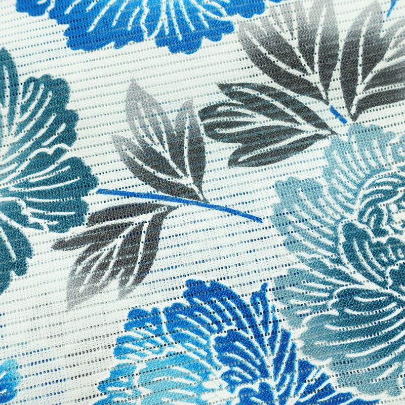 新品 浴衣 綿絽 国内染色 国内加工 女性用 絽 綿 ブルー 花 しつけ糸付き 未使用品 ゆかた 菊 シック モダン しっとり_画像5
