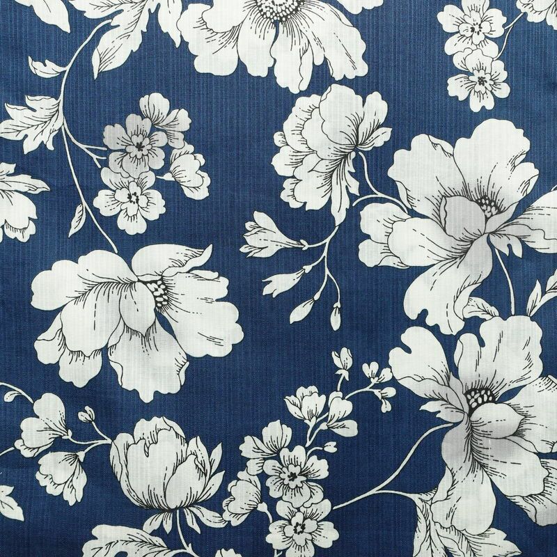 新品 浴衣 滝流れ織 国内染色 国内加工 女性用 綿 青 花 しつけ糸付き 未使用品 ゆかた レトロ シック モダン_画像3