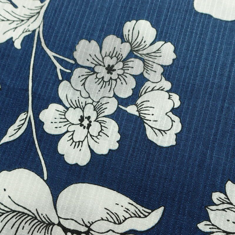 新品 浴衣 滝流れ織 国内染色 国内加工 女性用 綿 青 花 しつけ糸付き 未使用品 ゆかた レトロ シック モダン_画像7