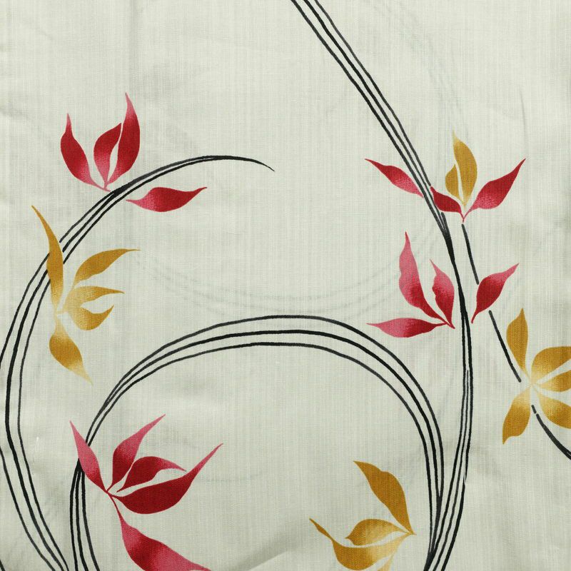 新品 浴衣 滝流れ織 国内染色 国内加工 女性用 綿 グレー 木の葉・植物 しつけ糸付き 未使用品 ゆかた レトロ シック モダン しっとり_画像3