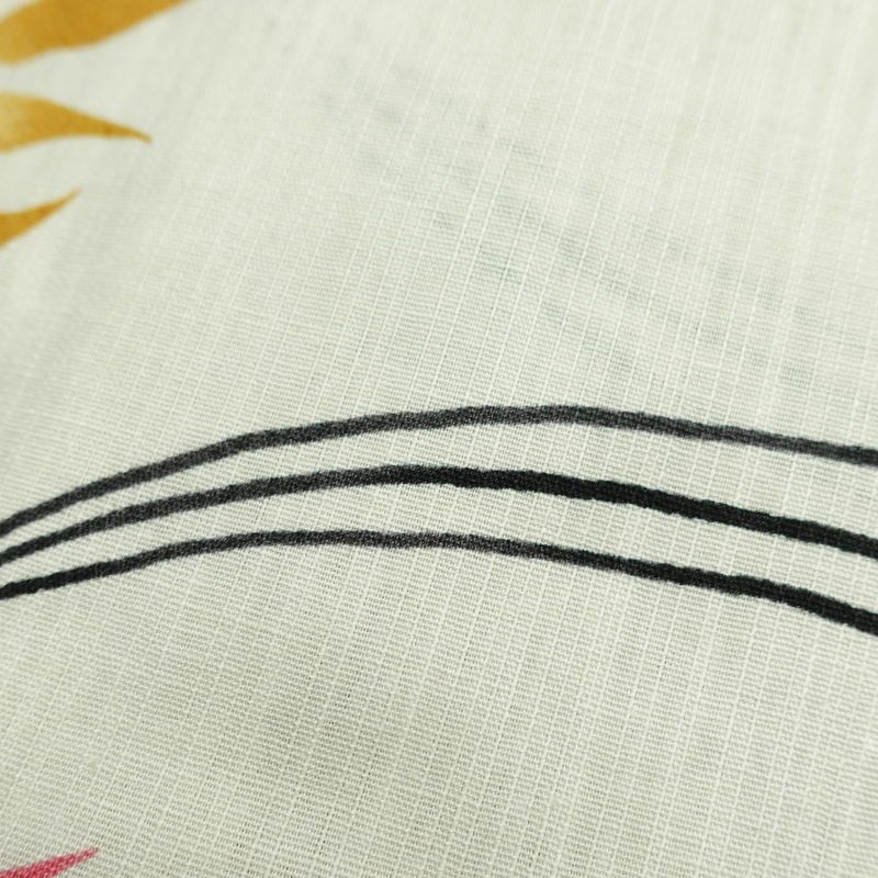 新品 浴衣 滝流れ織 国内染色 国内加工 女性用 綿 グレー 木の葉・植物 しつけ糸付き 未使用品 ゆかた レトロ シック モダン しっとり_画像6