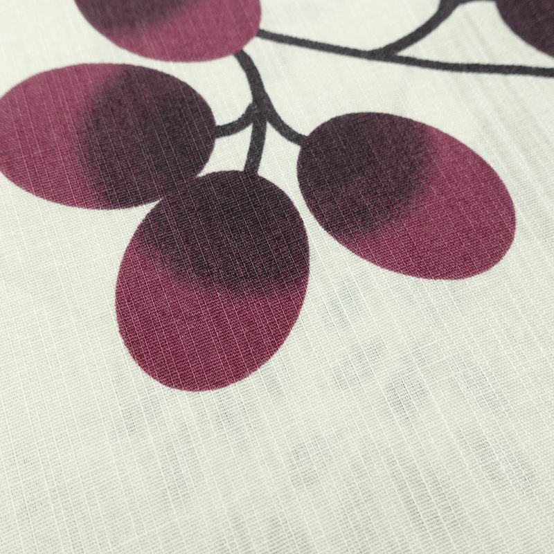 新品 浴衣 滝流れ織 国内染色 国内加工 女性用 綿 ミストホワイト 木の葉・植物 しつけ糸付き 未使用品 ゆかた 萩 レトロ シック モダン_画像6