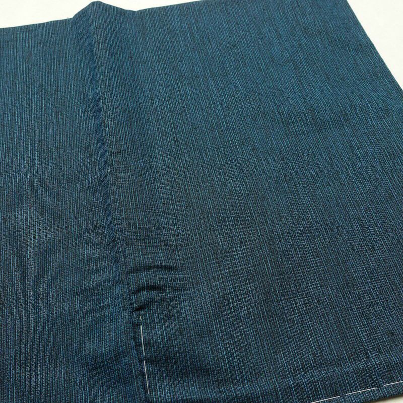 男性用 着物 良品 夏用 しつけ糸付き 混紡 その他の柄 単衣仕立て 身丈140cm 裄丈65cm リサイクル着物 着物 青・紺_画像13