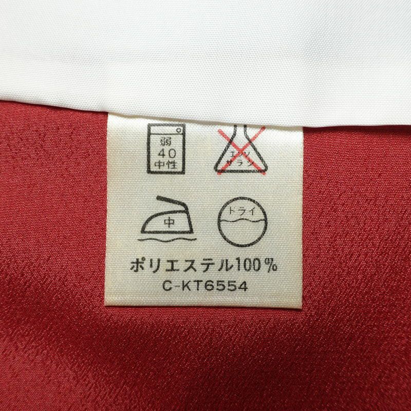 小紋 良品 しつけ糸付き 総柄 ポリエステル 幾何学柄・抽象柄 袷仕立て 身丈163.5cm 裄丈64cm リサイクル着物 着物 紫・藤色_画像20