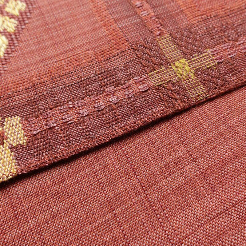 名古屋帯 六通柄 正絹 古典柄 通し仕立て なごや帯 リサイクル帯 帯 紬地 ピンク_画像11