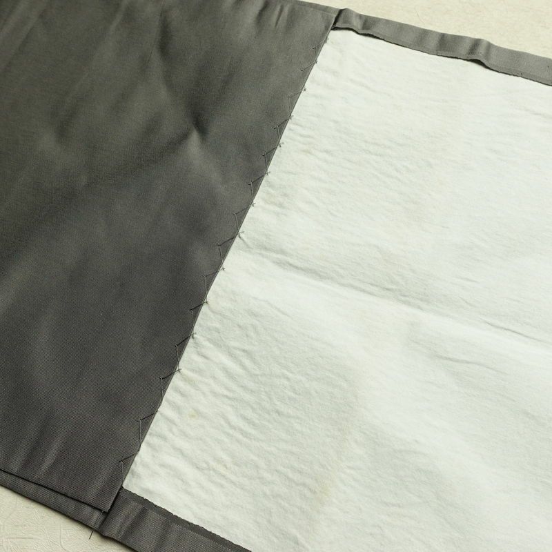 名古屋帯 太鼓柄 正絹 幾何学柄・抽象柄 通し仕立て なごや帯 リサイクル帯 帯 刺繍 引箔 グレー_画像19