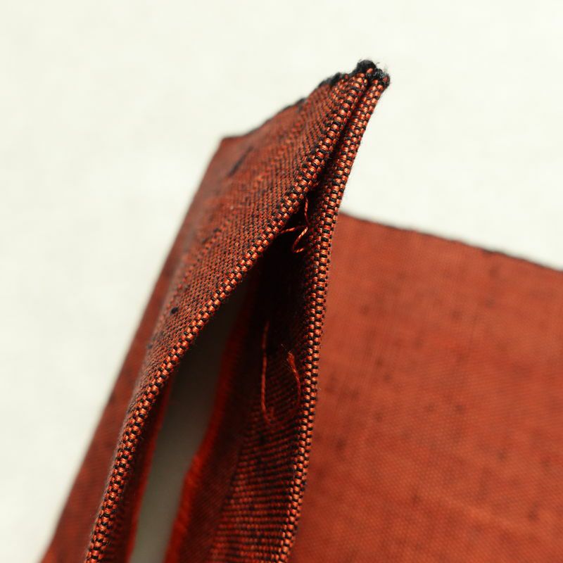 名古屋帯 太鼓柄 良品 正絹 幾何学柄・抽象柄 名古屋仕立て なごや帯 リサイクル帯 帯 紬地 赤・朱_画像17