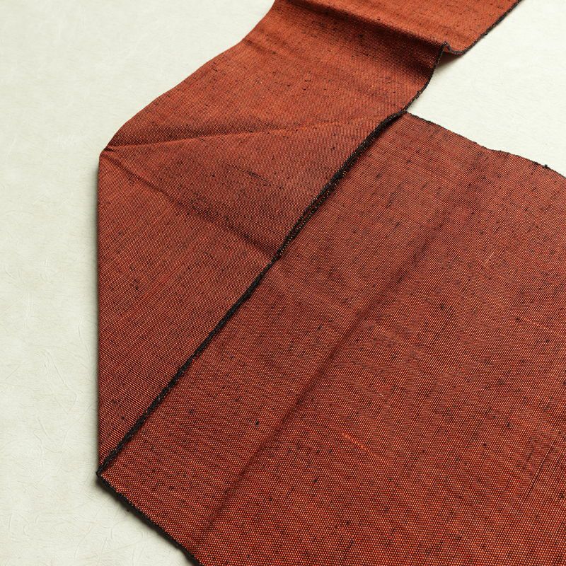 名古屋帯 太鼓柄 良品 正絹 幾何学柄・抽象柄 名古屋仕立て なごや帯 リサイクル帯 帯 紬地 赤・朱_画像20