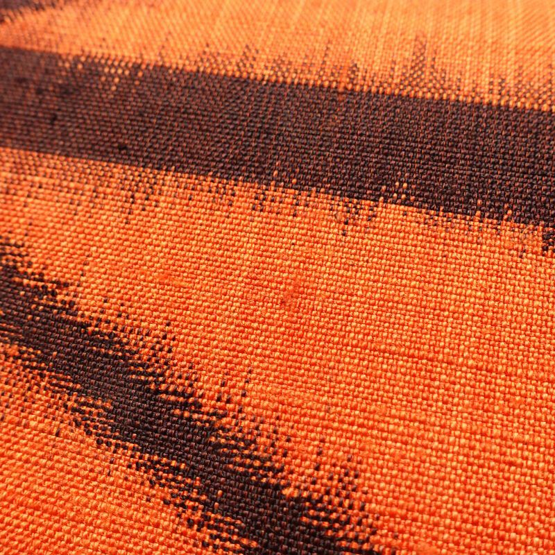 名古屋帯 太鼓柄 良品 正絹 麻の葉柄 通し仕立て なごや帯 リサイクル帯 帯 紬地 橙_画像5