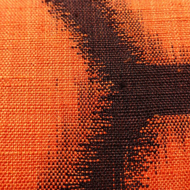 名古屋帯 太鼓柄 良品 正絹 麻の葉柄 通し仕立て なごや帯 リサイクル帯 帯 紬地 橙_画像6