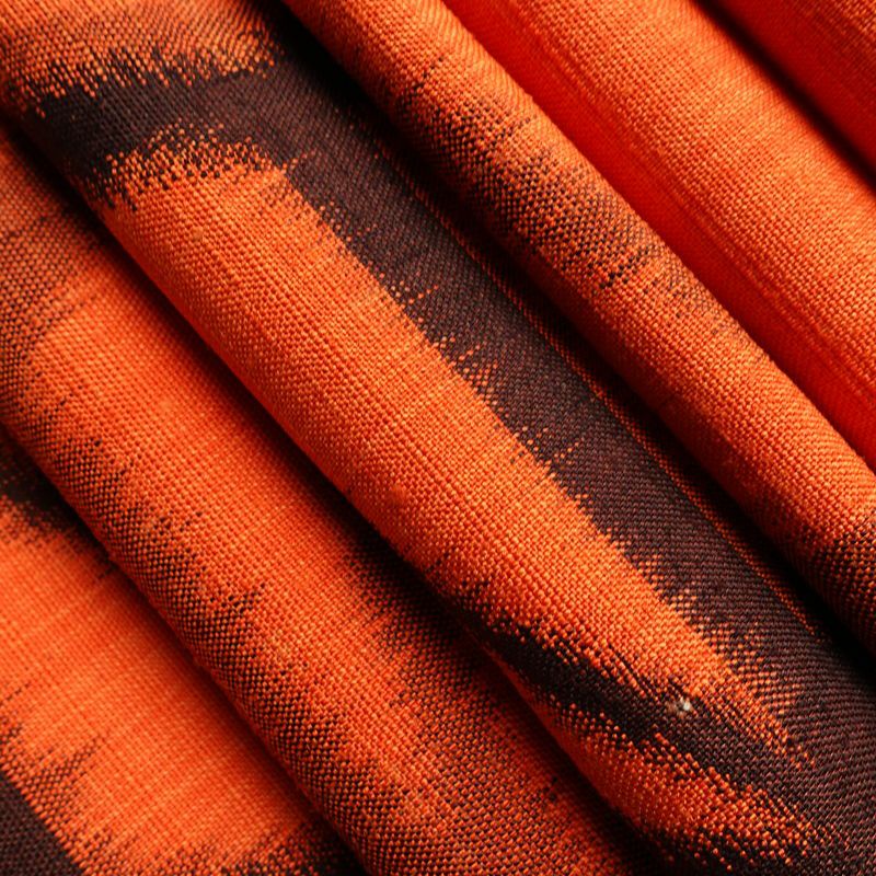 名古屋帯 太鼓柄 良品 正絹 麻の葉柄 通し仕立て なごや帯 リサイクル帯 帯 紬地 橙_画像18