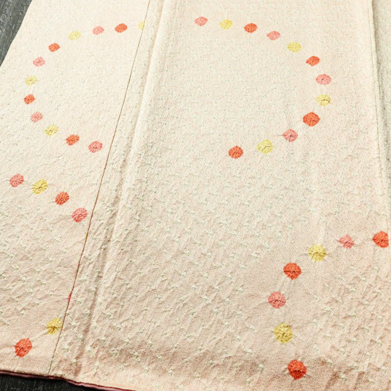 小紋 絞り 正絹 古典柄 袷仕立て 身丈160.5cm 裄丈66cm リサイクル着物 着物 ピンク_画像4