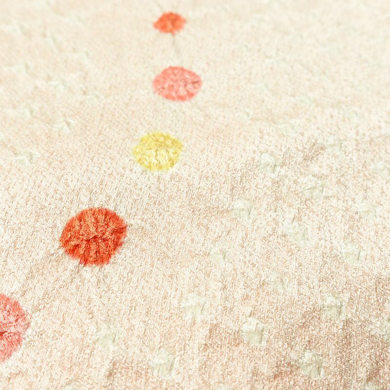 小紋 絞り 正絹 古典柄 袷仕立て 身丈160.5cm 裄丈66cm リサイクル着物 着物 ピンク_画像8