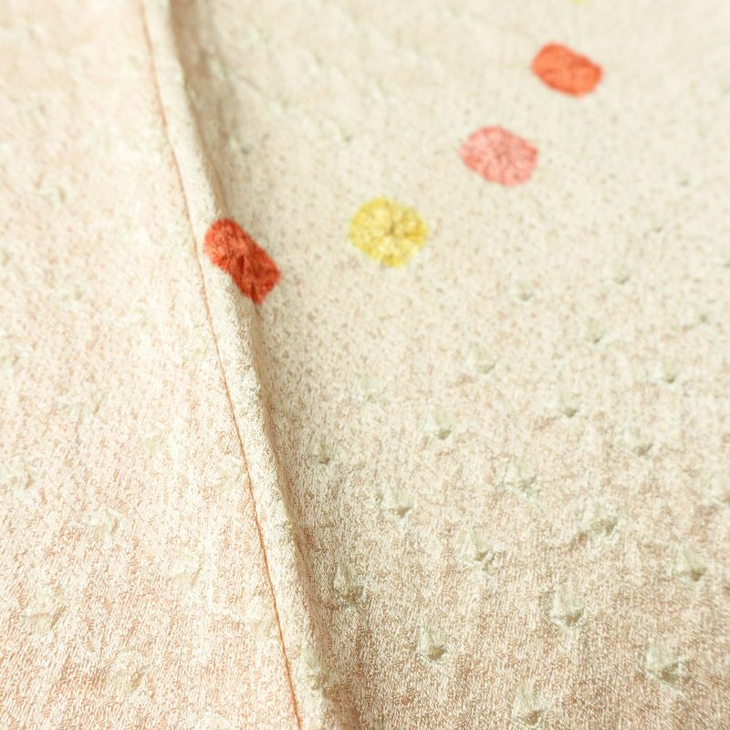 小紋 絞り 正絹 古典柄 袷仕立て 身丈160.5cm 裄丈66cm リサイクル着物 着物 ピンク_画像10