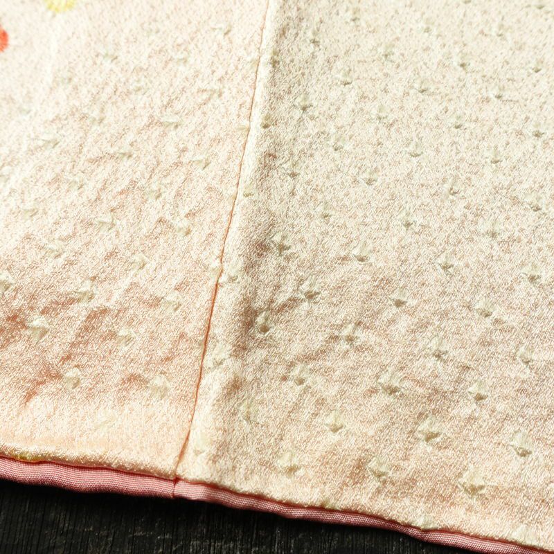 小紋 絞り 正絹 古典柄 袷仕立て 身丈160.5cm 裄丈66cm リサイクル着物 着物 ピンク_画像11