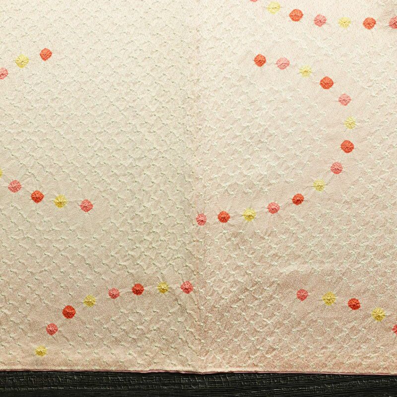 小紋 絞り 正絹 古典柄 袷仕立て 身丈160.5cm 裄丈66cm リサイクル着物 着物 ピンク_画像13