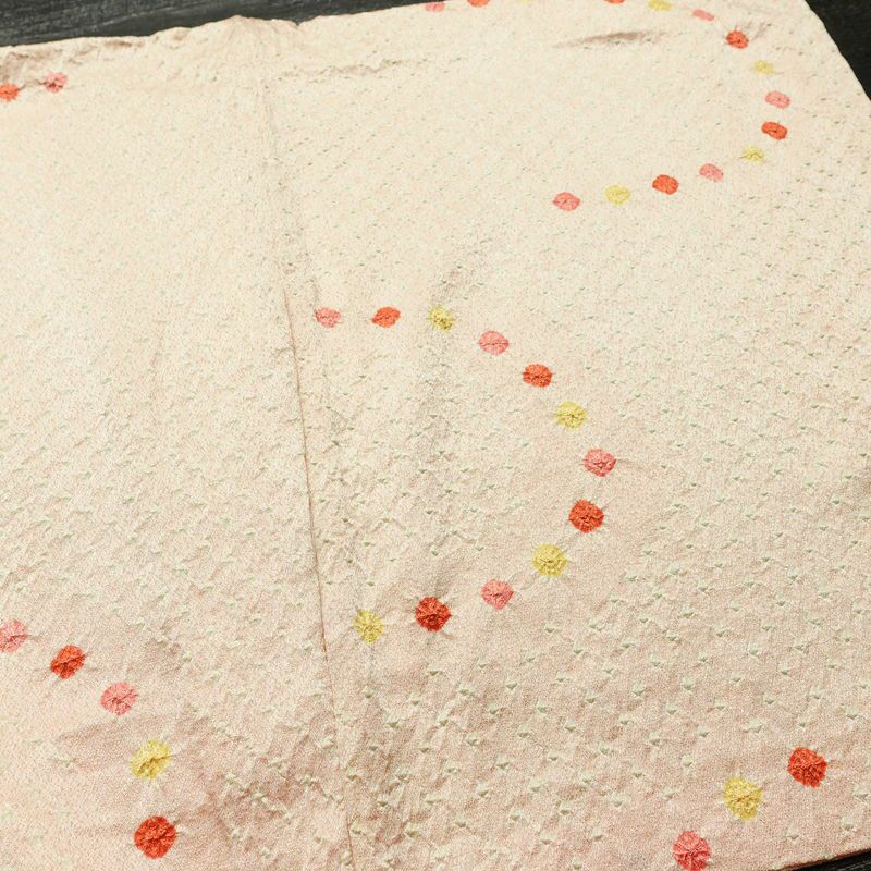 小紋 絞り 正絹 古典柄 袷仕立て 身丈160.5cm 裄丈66cm リサイクル着物 着物 ピンク_画像15