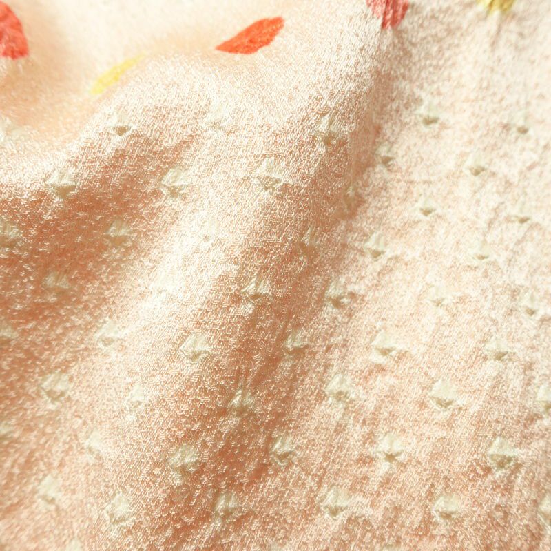 小紋 絞り 正絹 古典柄 袷仕立て 身丈160.5cm 裄丈66cm リサイクル着物 着物 ピンク_画像21