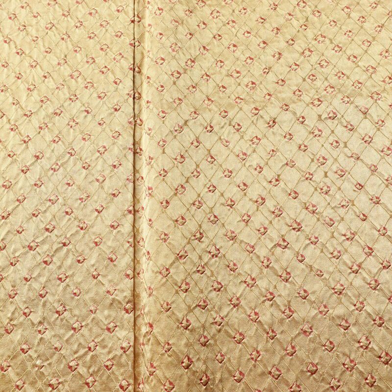 小紋 良品 絞り 正絹 古典柄 袷仕立て 身丈159cm 裄丈66.5cm リサイクル着物 着物 ベージュ_画像6