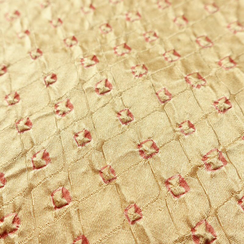 小紋 良品 絞り 正絹 古典柄 袷仕立て 身丈159cm 裄丈66.5cm リサイクル着物 着物 ベージュ_画像8