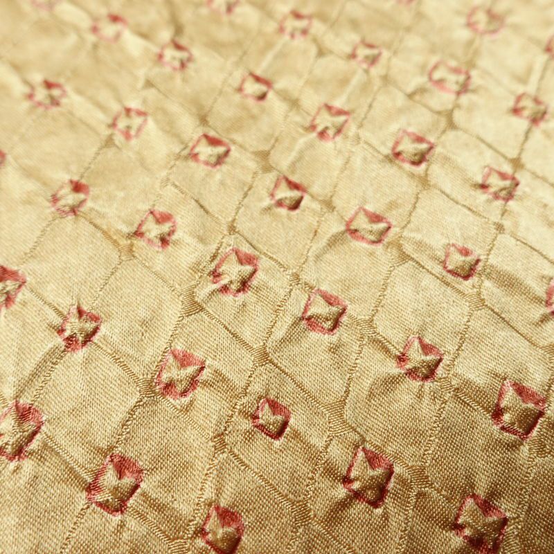 小紋 良品 絞り 正絹 古典柄 袷仕立て 身丈159cm 裄丈66.5cm リサイクル着物 着物 ベージュ_画像9