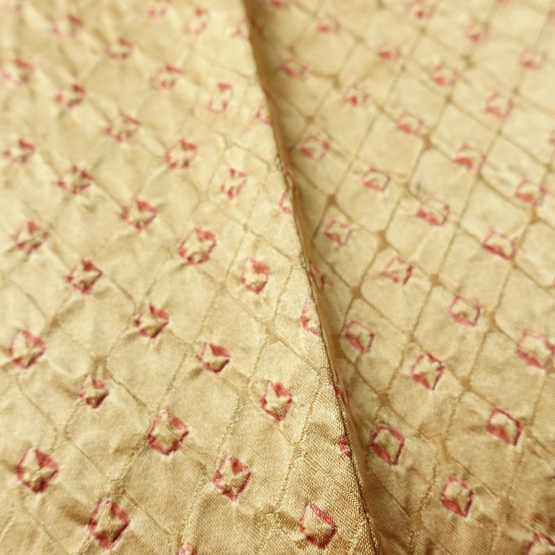 小紋 良品 絞り 正絹 古典柄 袷仕立て 身丈159cm 裄丈66.5cm リサイクル着物 着物 ベージュ_画像11