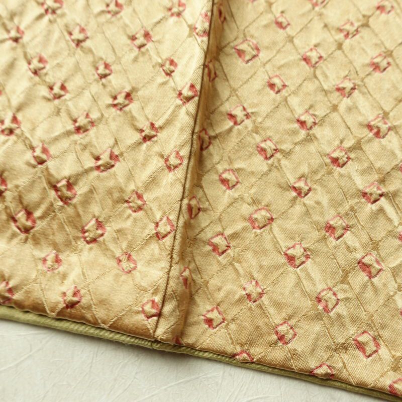 小紋 良品 絞り 正絹 古典柄 袷仕立て 身丈159cm 裄丈66.5cm リサイクル着物 着物 ベージュ_画像12
