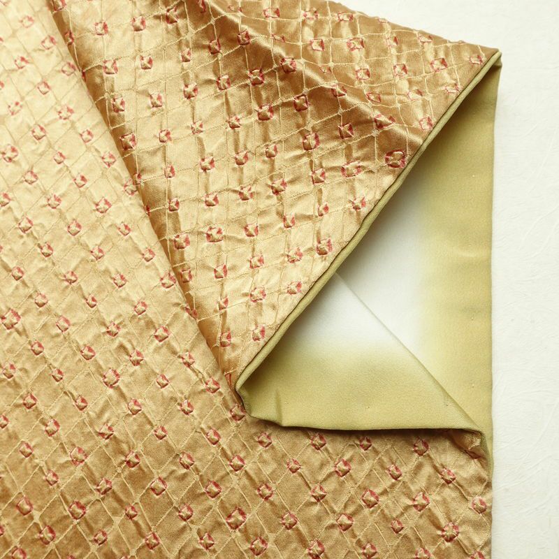 小紋 良品 絞り 正絹 古典柄 袷仕立て 身丈159cm 裄丈66.5cm リサイクル着物 着物 ベージュ_画像15