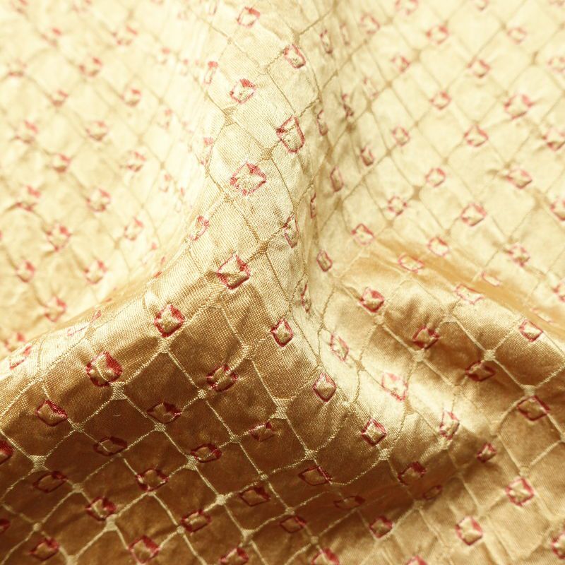 小紋 良品 絞り 正絹 古典柄 袷仕立て 身丈159cm 裄丈66.5cm リサイクル着物 着物 ベージュ_画像21