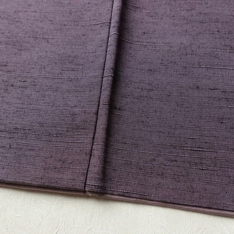 紬 正絹 無地 袷仕立て 身丈155.5cm 裄丈63.5cm リサイクル着物 一部しつけ糸付き 着物 紫・藤色_画像11