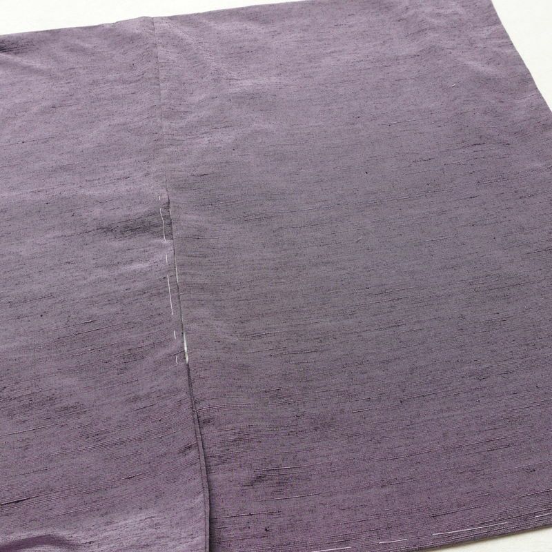 紬 正絹 無地 袷仕立て 身丈155.5cm 裄丈63.5cm リサイクル着物 一部しつけ糸付き 着物 紫・藤色_画像13