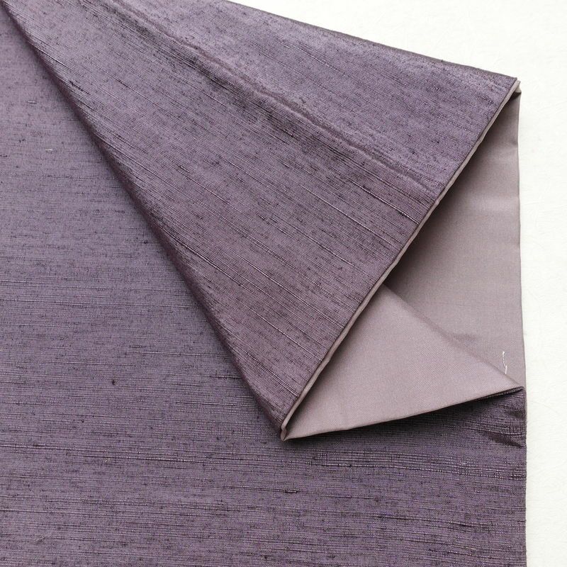 紬 正絹 無地 袷仕立て 身丈155.5cm 裄丈63.5cm リサイクル着物 一部しつけ糸付き 着物 紫・藤色_画像14