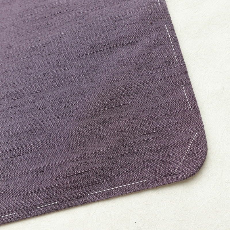紬 正絹 無地 袷仕立て 身丈155.5cm 裄丈63.5cm リサイクル着物 一部しつけ糸付き 着物 紫・藤色_画像15