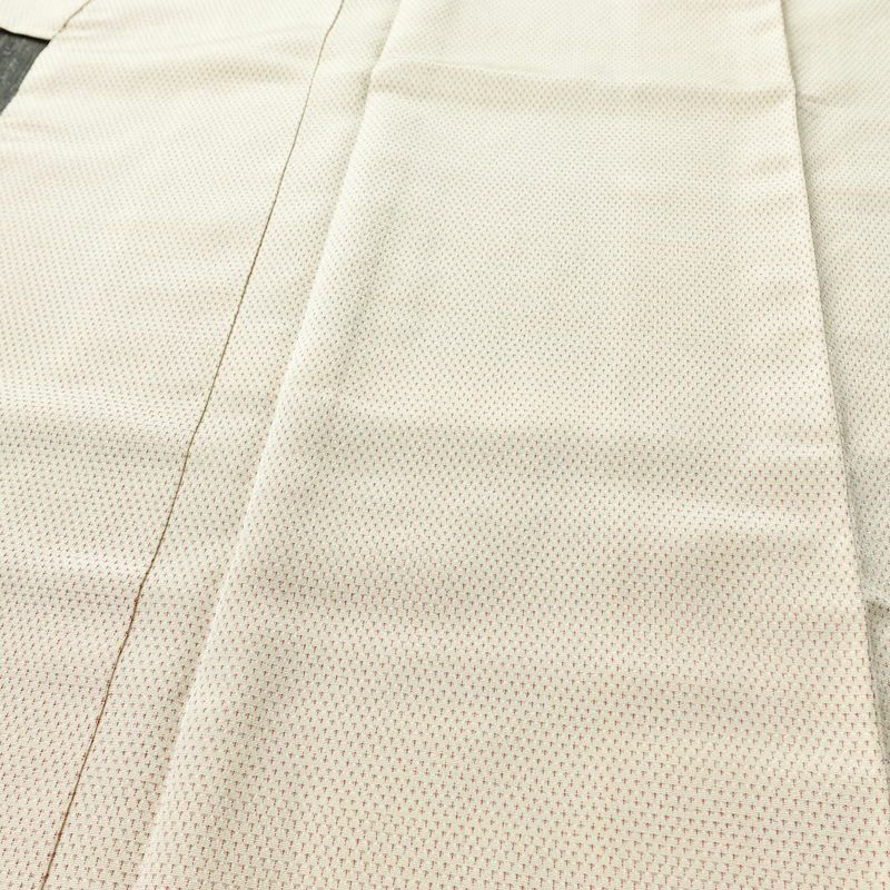 紬 しつけ糸付き 正絹 古典柄 袷仕立て 身丈158.5cm 裄丈65cm リサイクル着物 着物 クリーム_画像5