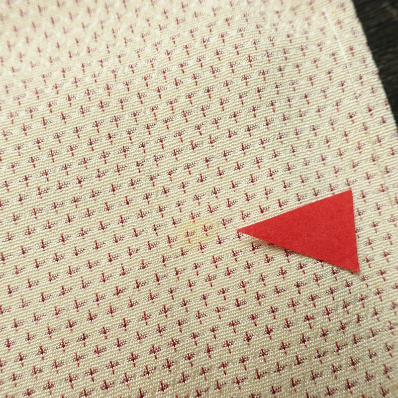 紬 しつけ糸付き 正絹 古典柄 袷仕立て 身丈158.5cm 裄丈65cm リサイクル着物 着物 クリーム_画像17