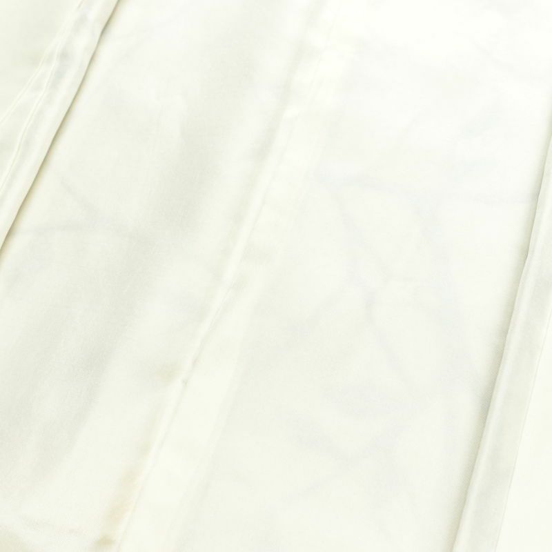 小紋 縮緬 総柄 正絹 木の葉・植物柄 袷仕立て 身丈157cm 裄丈65cm リサイクル着物 着物 ベージュ_画像18