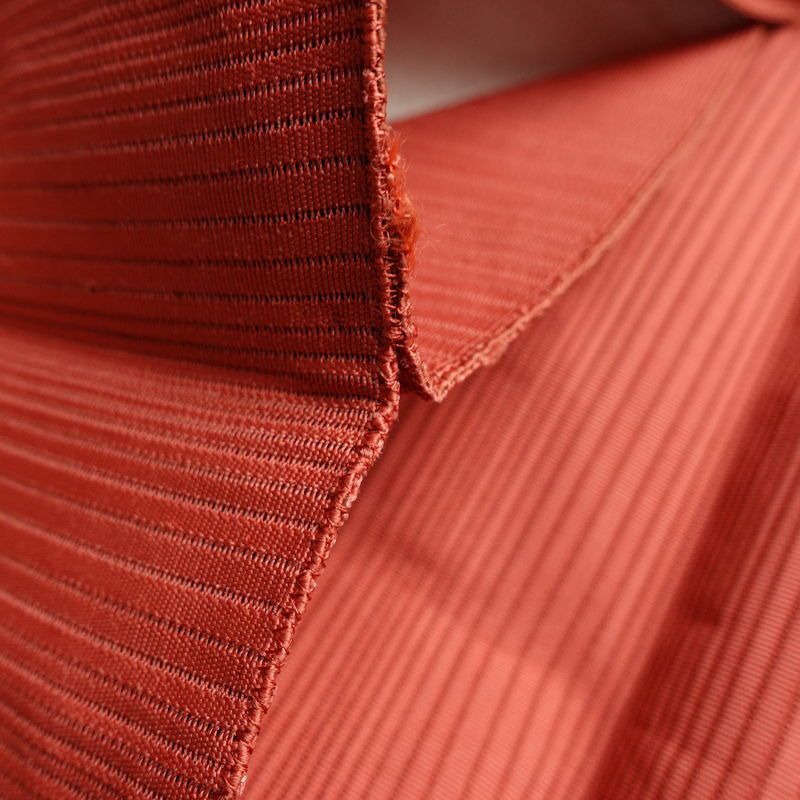 名古屋帯 太鼓柄 良品 夏用 正絹 木の葉・植物柄 名古屋仕立て 銀糸 シンプル ピンク_画像19