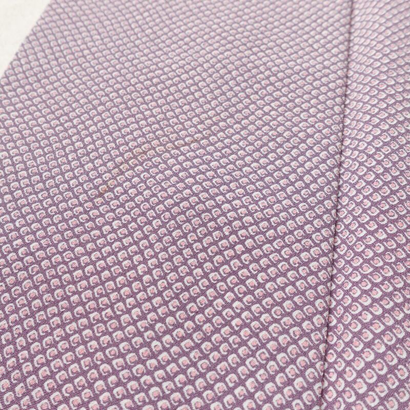 小紋 ポリエステル 古典柄 袷仕立て 身丈157cm 裄丈66.5cm リサイクル着物 着物 紫・藤色_画像6
