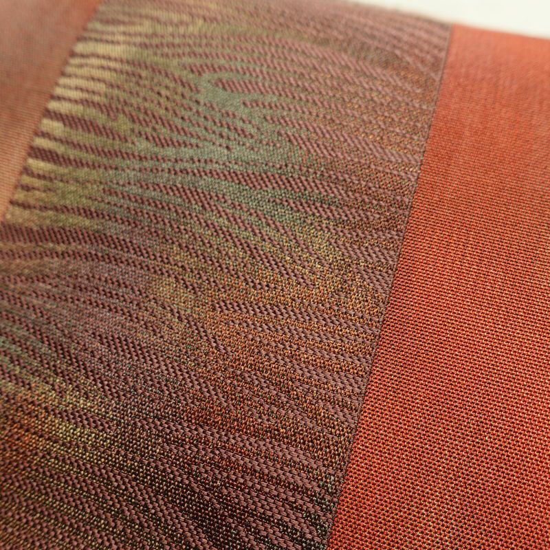 名古屋帯 六通柄 正絹 花柄 松葉仕立て なごや帯 リサイクル帯 帯 多色使い_画像6