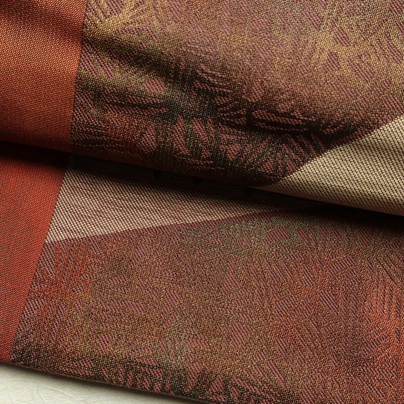 名古屋帯 六通柄 正絹 花柄 松葉仕立て なごや帯 リサイクル帯 帯 多色使い_画像8