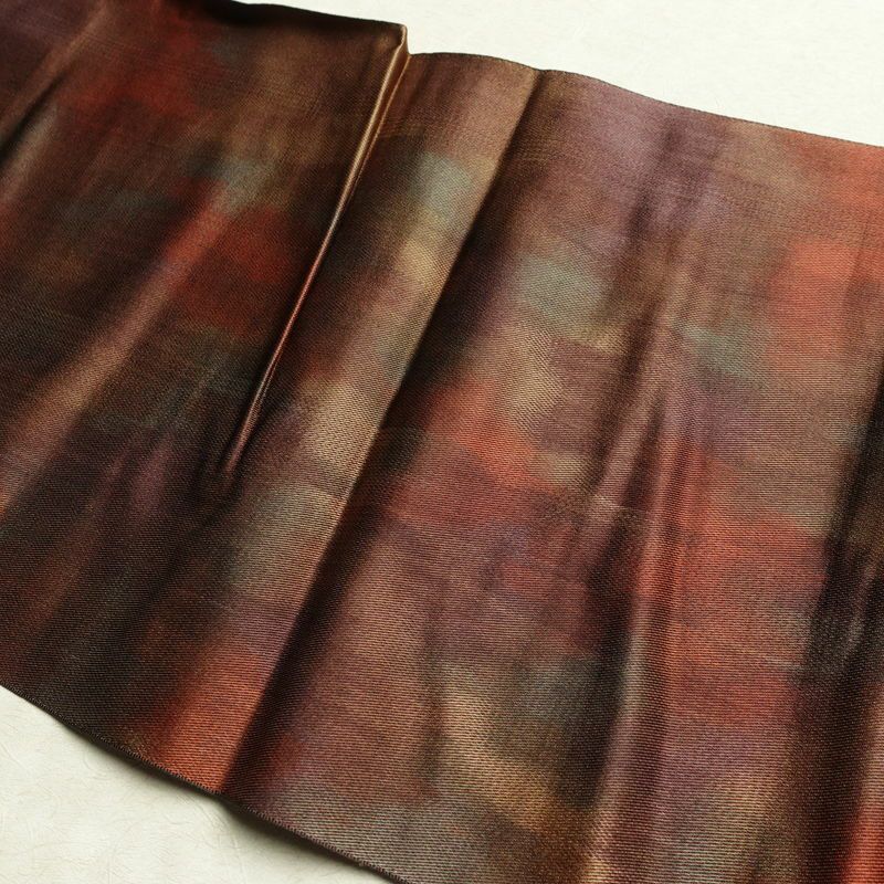 名古屋帯 六通柄 正絹 花柄 松葉仕立て なごや帯 リサイクル帯 帯 多色使い_画像17