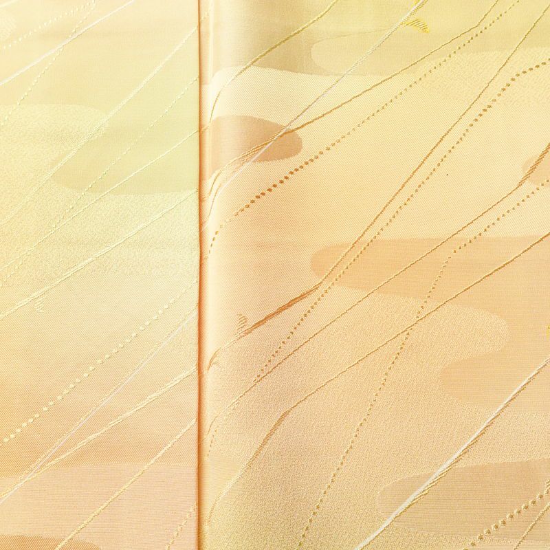 小紋 しつけ糸付き 正絹 古典柄 袷仕立て 身丈160.5cm 裄丈64cm リサイクル着物 着物 シンプル 橙_画像6